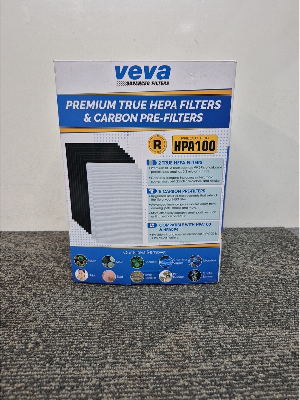 Complete Premium 2 HEPA Replacement Filter Pack Include 8 Activated CarbonHPA100